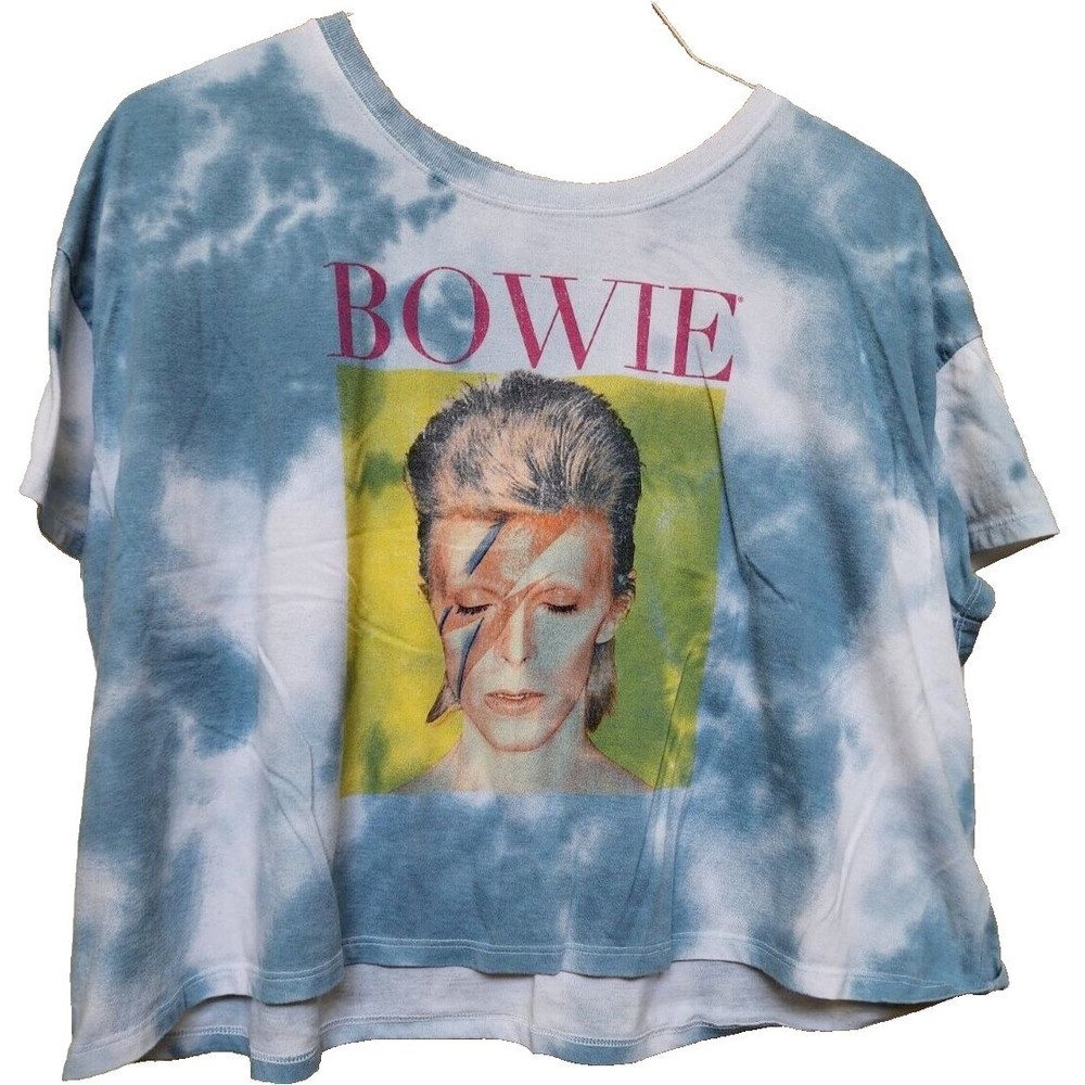 David Bowie Tie-Dye Crop T-Shirt Plus Size 2X Rock Retro